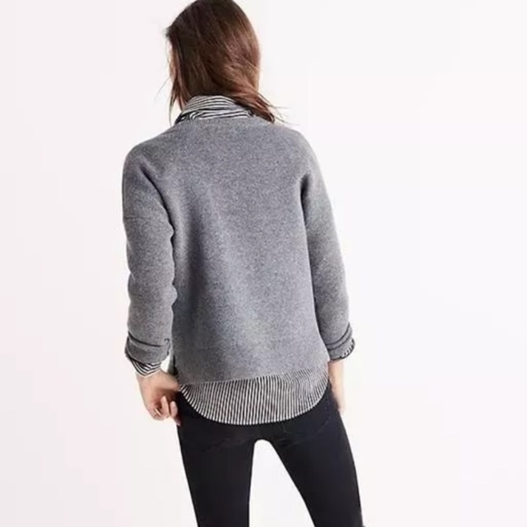 Madewell Merino Wool Knit Womens Sweater Pullover Grey Size Small Boxy Casual - Picture 10 of 10